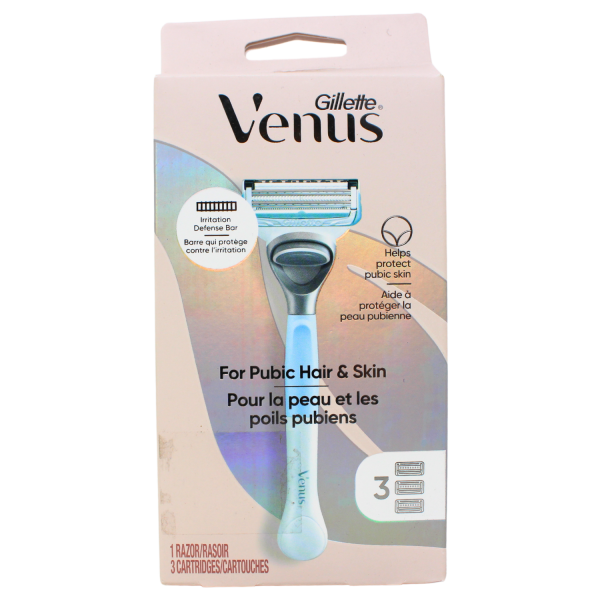 Gillette Venus 1Razor + 3Cartridges For Pubic Hair & Skin